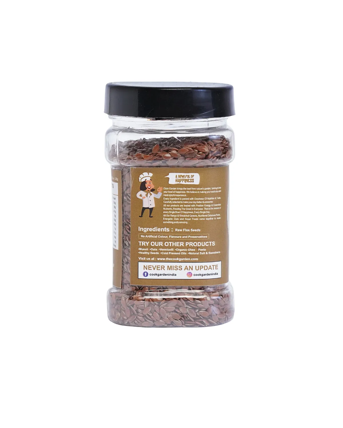 Cook Garden Premium Flax Seeds 200gm (100gm x Pack of 2)