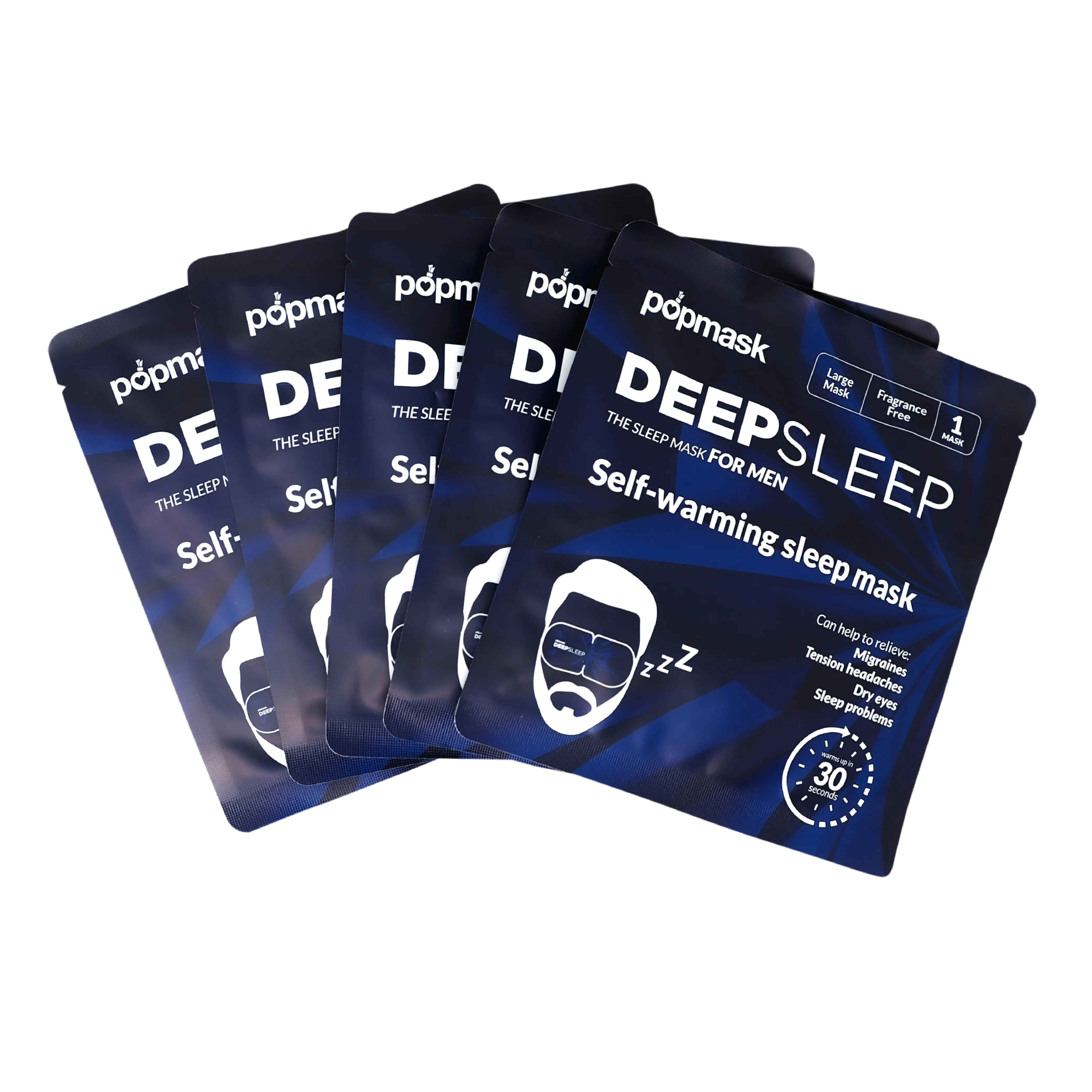 Deep Sleep Self-Heating Eye Masks for Men - MULTIPACK (15 Masks) | Natural Dry Heat Relief for Migraines, Headaches, Allergies, and Dry Eyes