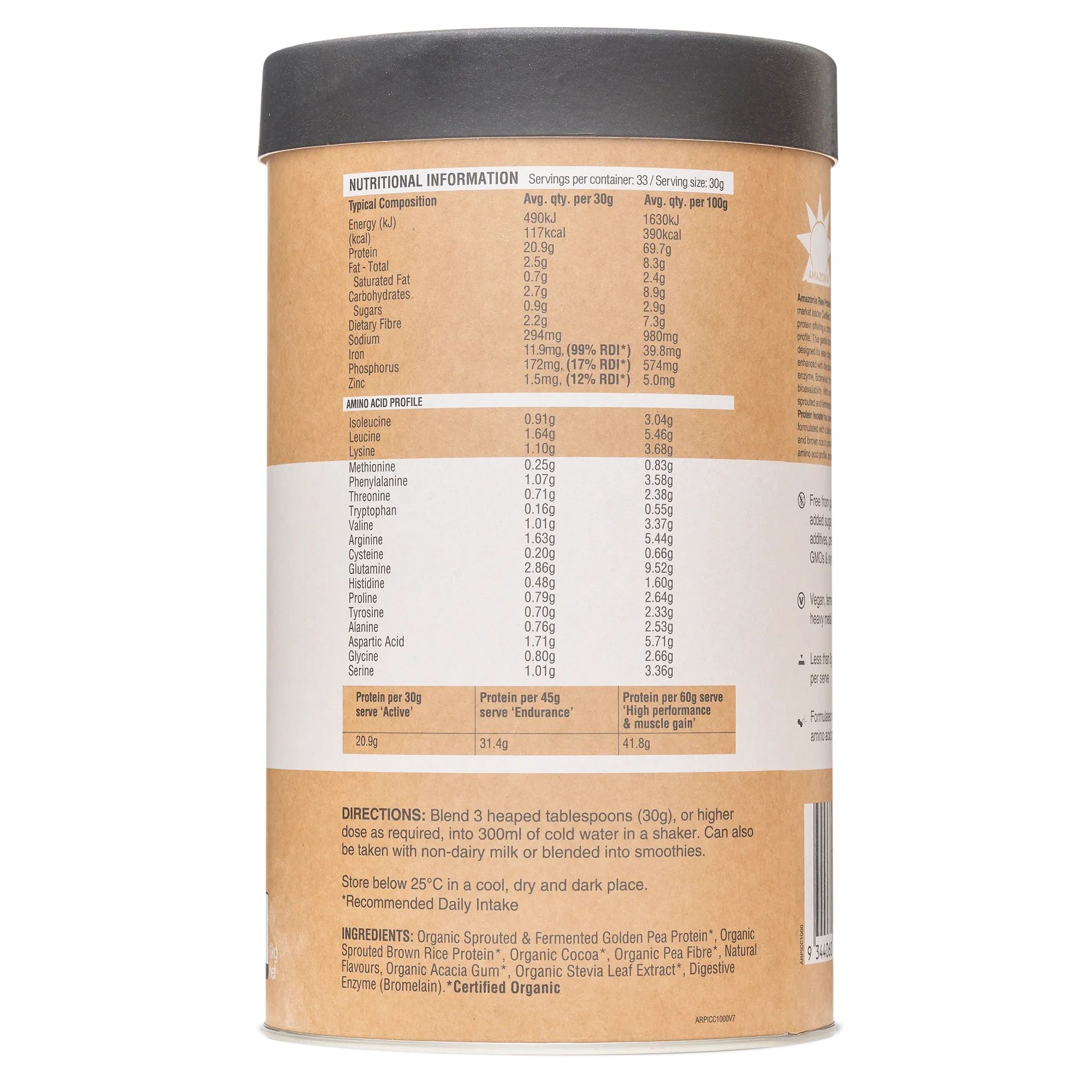 Raw Protein Isolate Choc Coconut